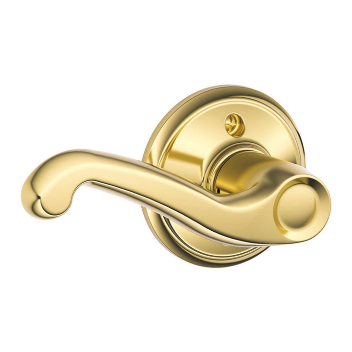 Schlage Flair Bright Brass Dummy Lever – Left Handed