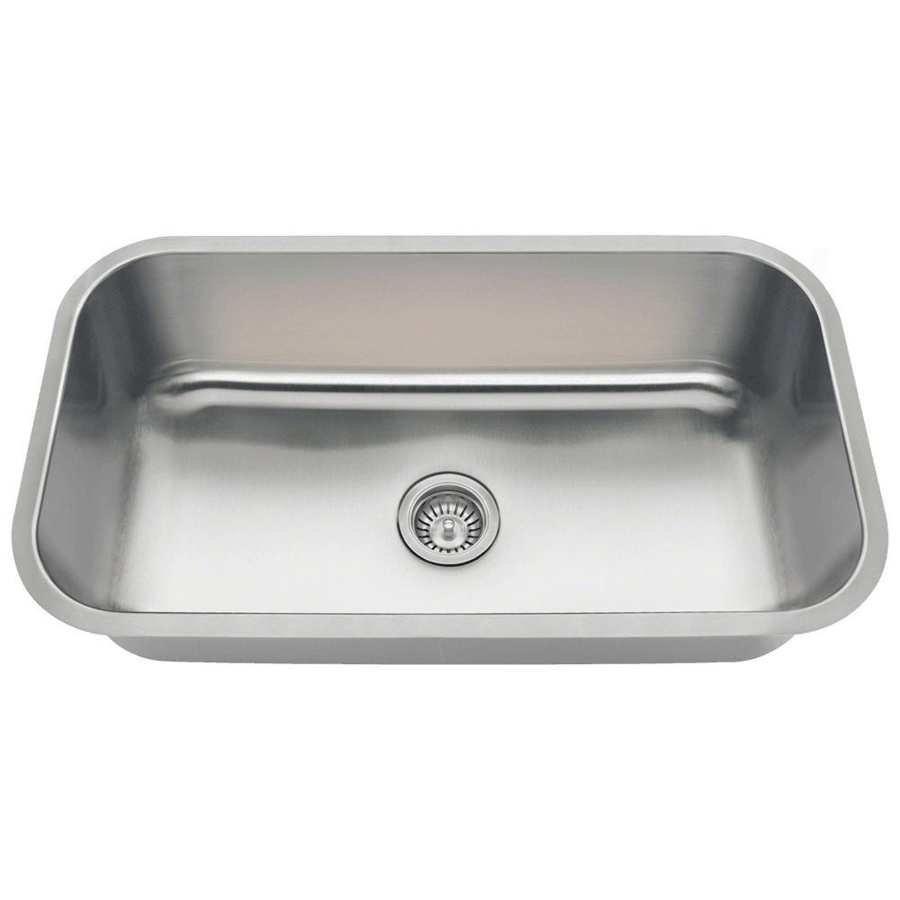 Undermount Stainless Steel 32 in. Single Bowl Kitchen Sink in 16-Gauge - Super Arbor