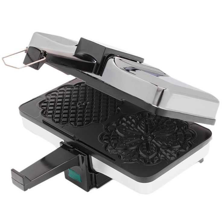 2-Slice Black Non-Stick Pizzelle Waffle Maker