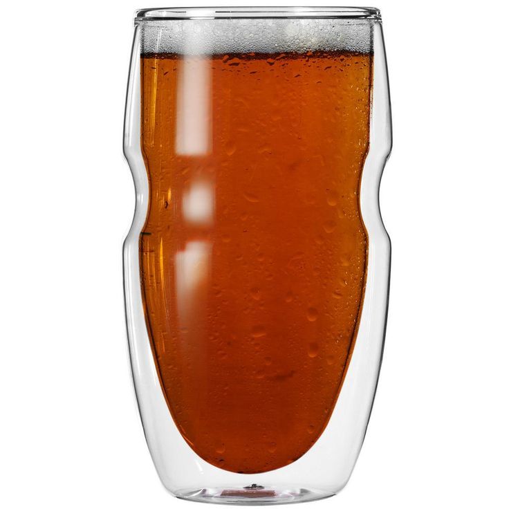 Serafino Double Wall 16 oz. Iced Tea and Coffee Insulated Drinking Glasses (Set of 2)