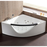 60 in. Acrylic Offset Drain Corner Apron Front Whirlpool Bathtub in White - Super Arbor