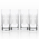 Pineapple 15 oz. Clear Highball Glass (Set of 4)