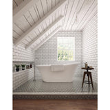 Aiden 70 in. Acrylic Flatbottom Non-Whirlpool Bathtub in White and Faucet Combo in Chrome - Super Arbor