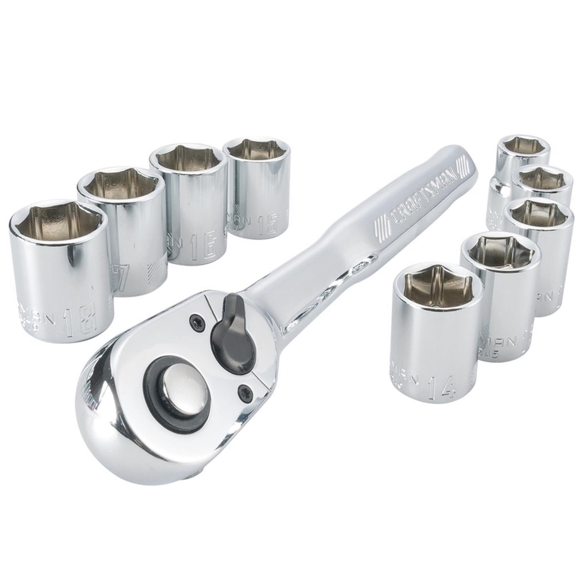 Craftsman 10-Piece Metric Socket Set, 3/8 in. Drive, 6-Point Standard