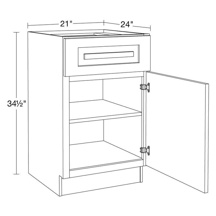 Home Decorators Collection Grayson 21 in. W x 24 in. D x 34.5 in. H Assembled Plywood Base Kitchen Cabinet in Pearl Gray with Soft Close RH