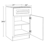 Home Decorators Collection Grayson 21 in. W x 24 in. D x 34.5 in. H Assembled Plywood Base Kitchen Cabinet in Pearl Gray with Soft Close RH