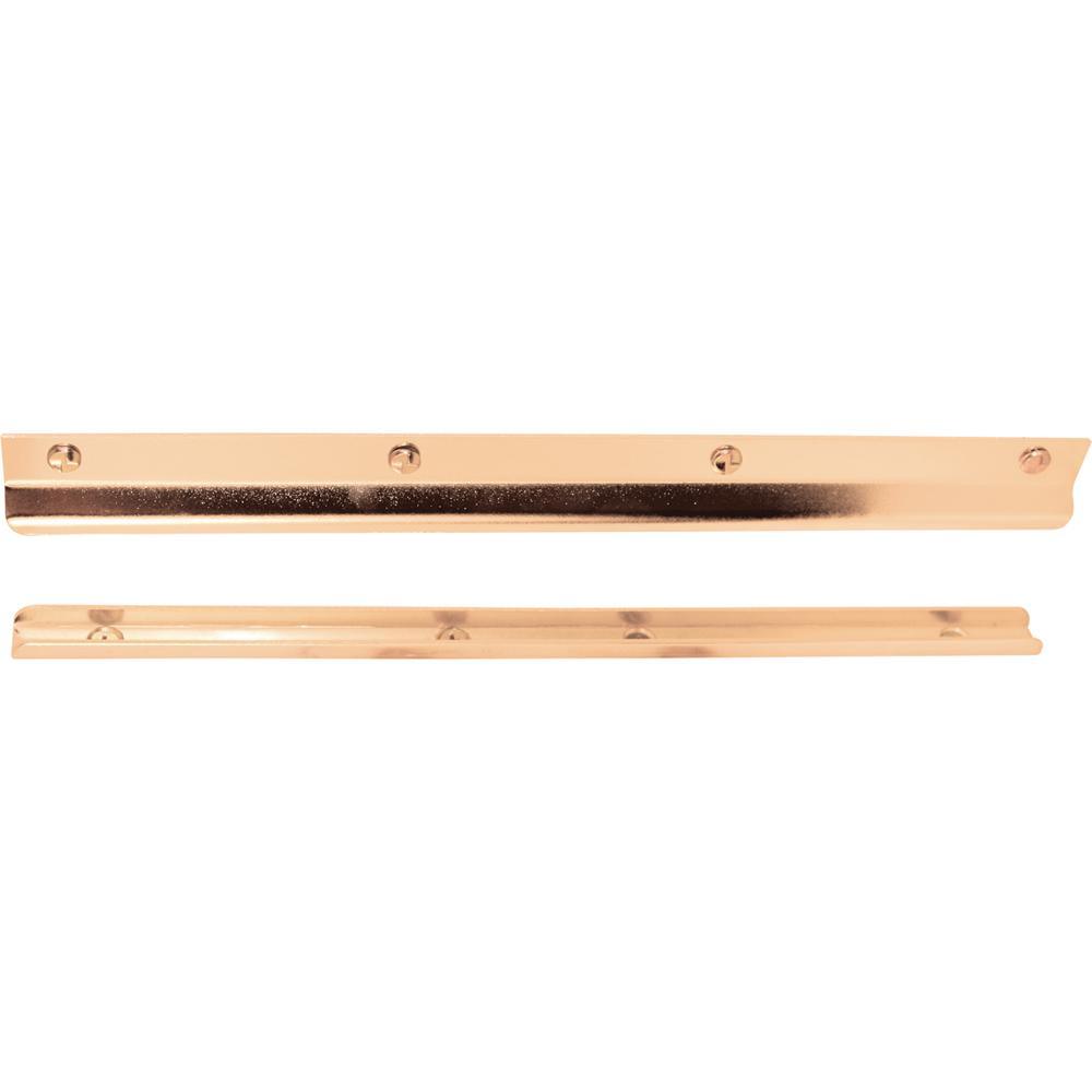 12 in. Bright Brass Steel Constructed Latch Shield, For Swing-In Doors (1-set) - Super Arbor