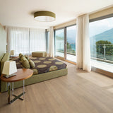 allen + roth Hickory Saddle hardwood flooring — lifestyle view