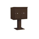 3400 Horizontal Series 2-Parcel Locker Pedestal Mount Mailbox - Super Arbor