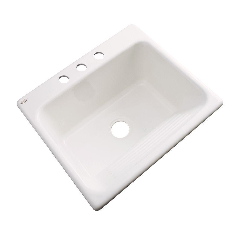 Kensington Drop-In Acrylic 25 in. 3-Hole Single Bowl Utility Sink in Ice Grey - Super Arbor