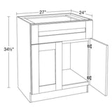 Home Decorators Collection Washington Vessel Blue Plywood Shaker Assembled Vanity Sink Base Kitchen Cabinet Sft Cls 27 in W x 24 in D x 34.5 in H