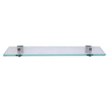 Nayland 20 in. W Wall Mount Glass Shelf in Matte Black - Super Arbor