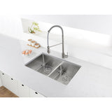 28 in. Low-Divide Double Bowl 60/40 Undermount Tight Radius 16-Gauge Stainless Steel Kitchen Sink - Super Arbor