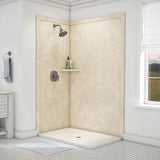 Elegance 36 in. x 48 in. x 80 in. 7-Piece Easy Up Adhesive Corner Shower Wall Surround in Triton - Super Arbor