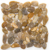 Emser Flat Rivera Pebble 10-Pack Gold Natural Stone Border Tile (12-in x 12-in) - Super Arbor