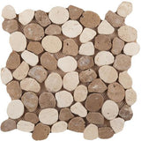 Emser Travertine Pebble 10-Pack Beige Natural Stone Travertine Border Tile (12-in x 12-in) - Super Arbor