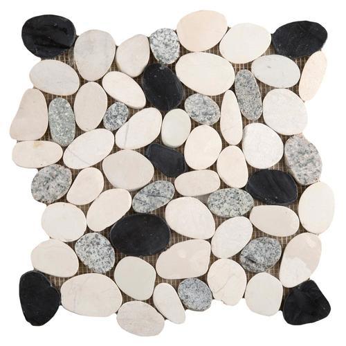 Emser Flat Venetian Pebble 11-Pack Italia Natural Stone Border Tile (12-in x 12-in) - Super Arbor