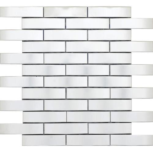 Emser Gleam 10-Pack Silver Metal Border Tile (11-in x 12-in) - Super Arbor
