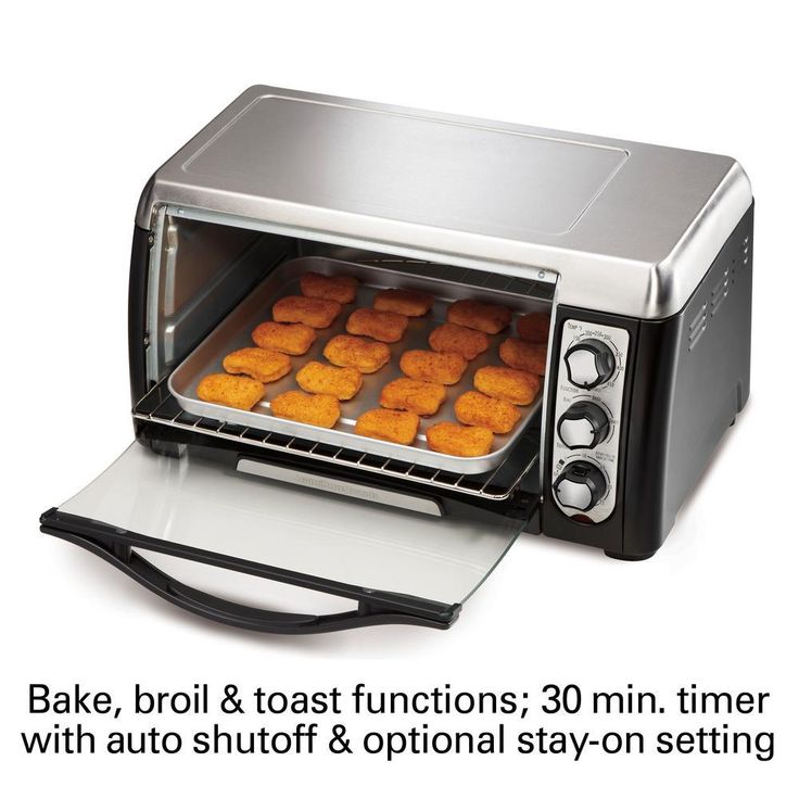 6 Slice Easy Clean Black Toaster Oven
