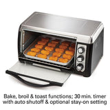 6 Slice Easy Clean Black Toaster Oven