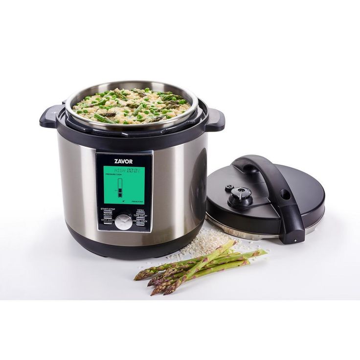LUX LCD 8 Qt. Stainless Steel Electric Pressure Cooker with Stainless Steel Cooking Pot