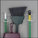 Style Selections 16-in W x 5.88-in H 1-Tier Door/Wall Mount Metal Mop and Broom Holder
