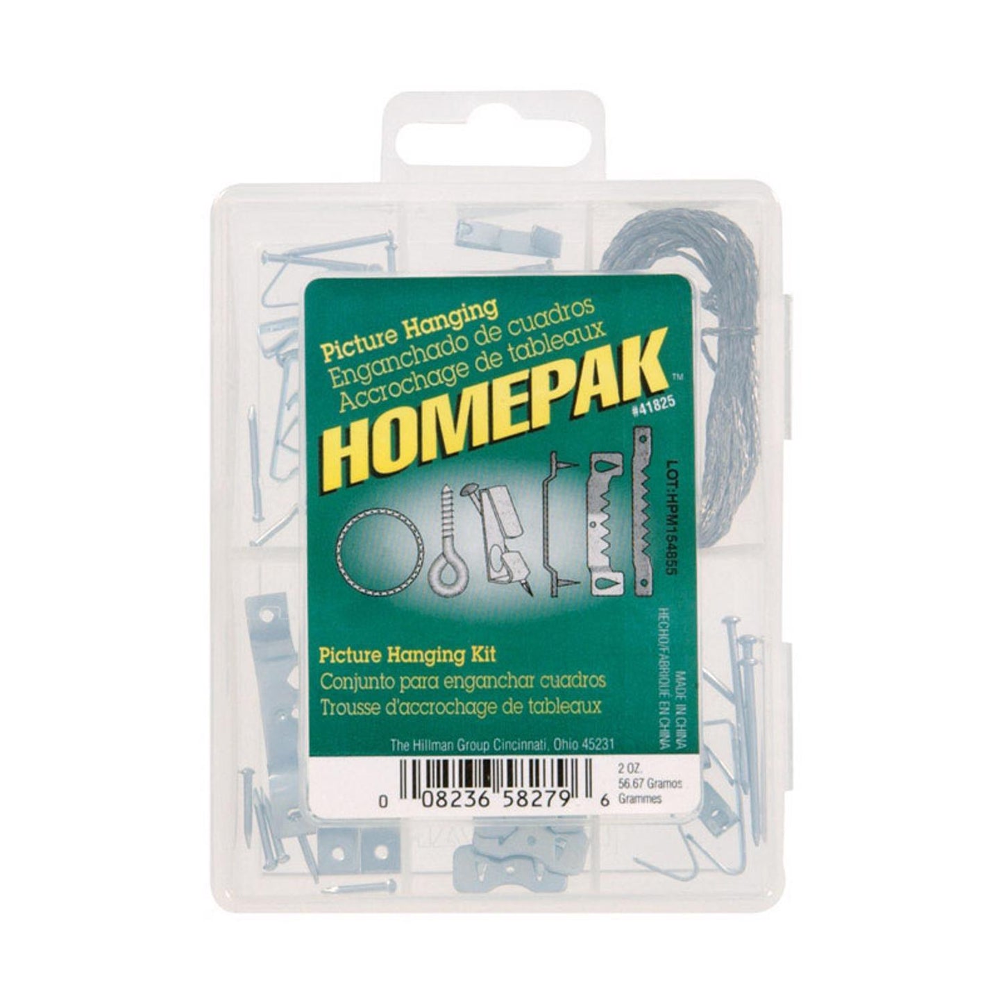 Hillman Homepak Zinc Silver Standard Picture Hanging Set, 30 lb Capacity, 50-Pack