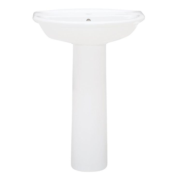 Barclay Products Karla 24 in. Pedestal Combo Bathroom Sink with 1 Faucet Hole in White