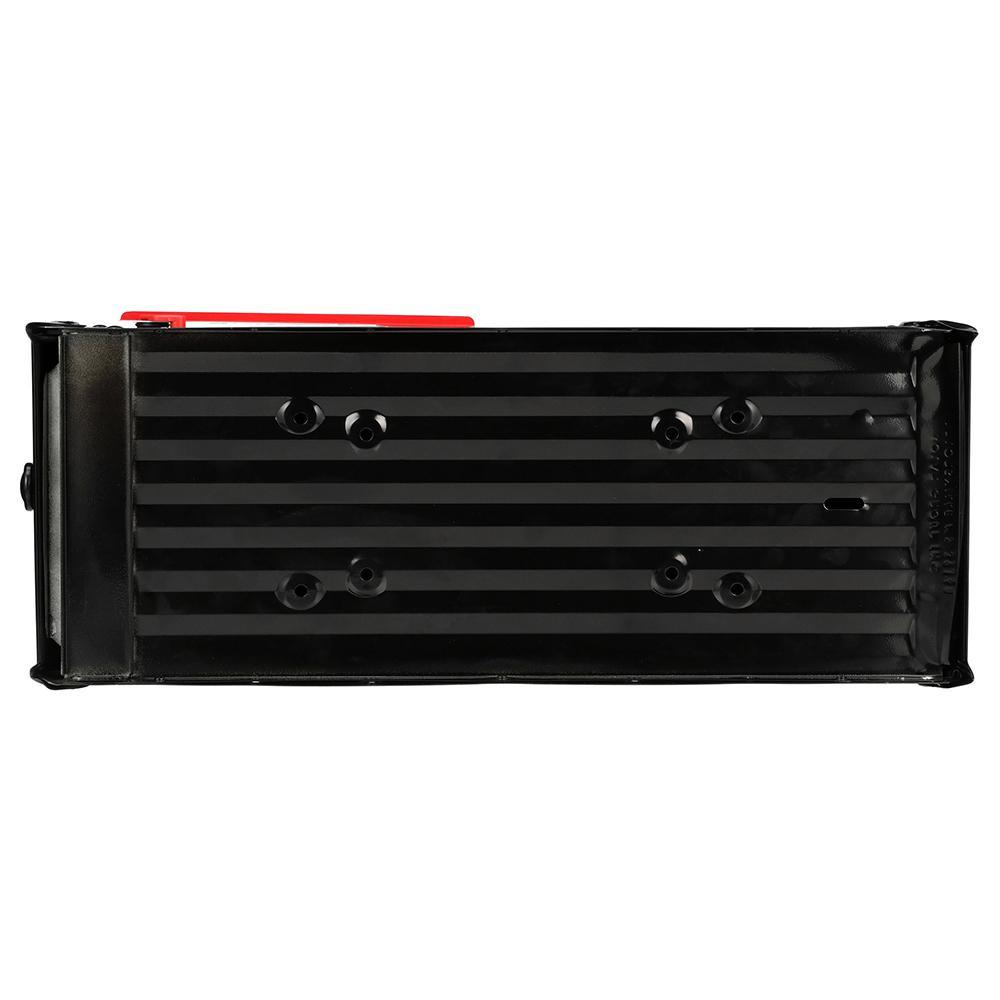 Outback Double Door, Large, Steel, Post Mount Mailbox, Black - Super Arbor