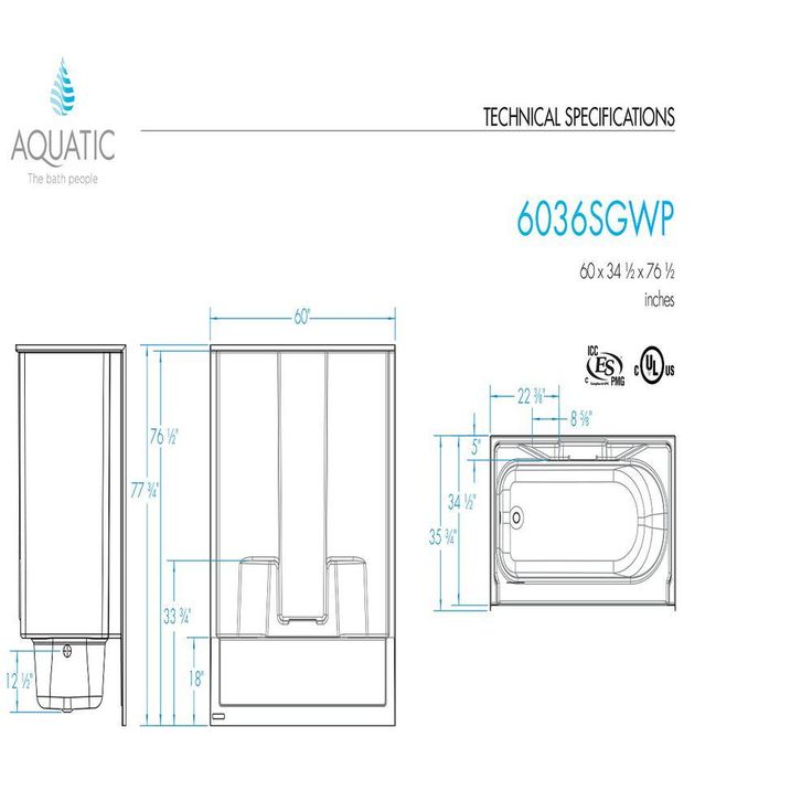 Everyday 60 in. x 34.5 in. x 76.5 in. 1-Piece Bath and Shower Kit with Right Drain in White