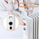 1500-Watt LCD 7-Fin Timer Electric Oil Filled Radiator Heater with Remote Control - Super Arbor