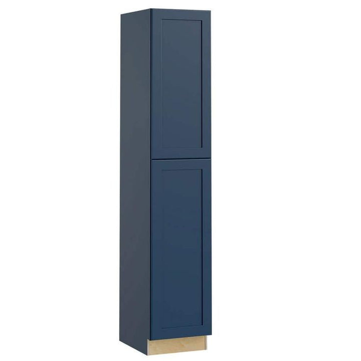 Home Decorators Collection Newport 18 in. W x 24 in. D x 96 in. H Assembled Plywood Pantry Kitchen Cabinet in Mythic Blue with Soft Close LH
