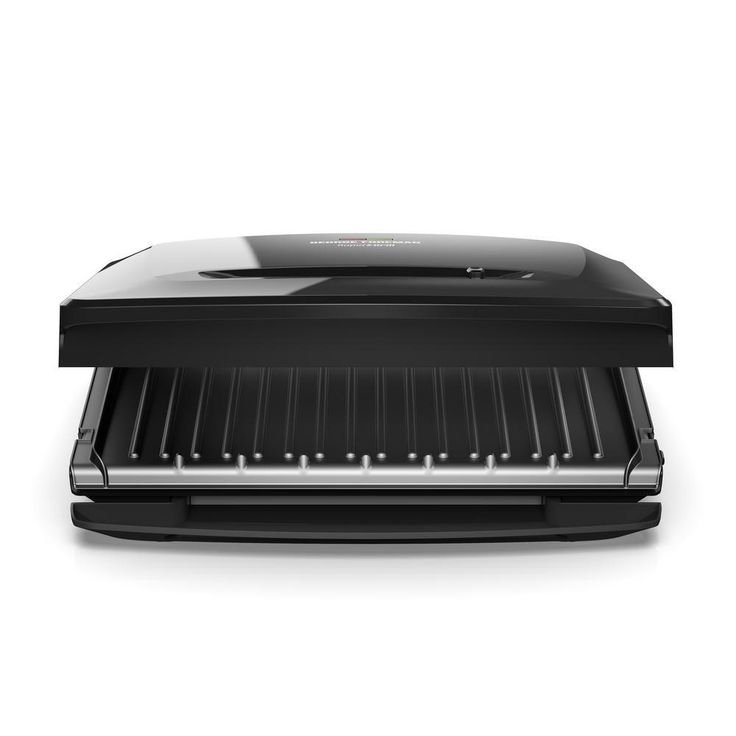 8 Serving Removable Plate Electric Indoor Grill and Panini Press, Black