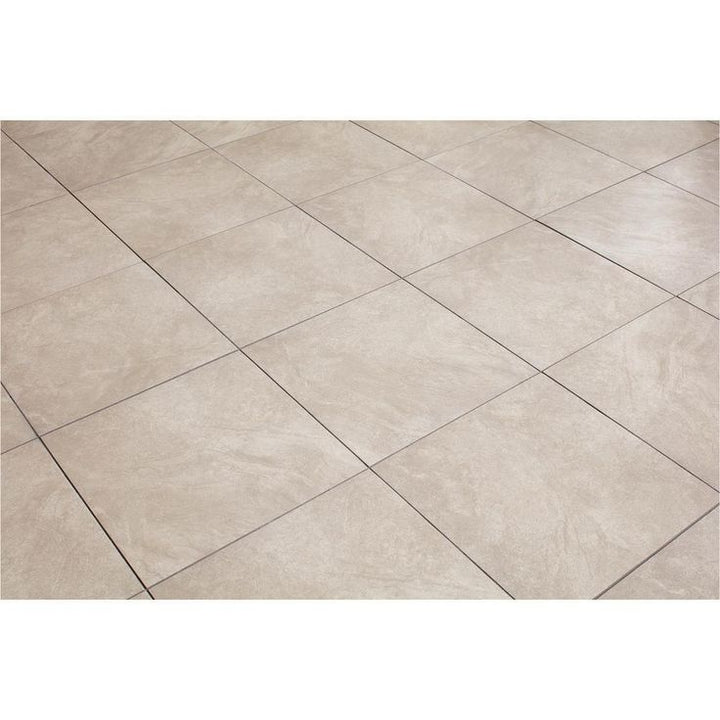 TrafficMaster Portland Stone Gray 18 in. x 18 in. Glazed Ceramic Floor and Wall Tile (17.44 sq. ft. / case)