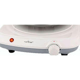 White Electric Countertop Burner - Buffet Hot Plate Burner with Adjustable Temperature