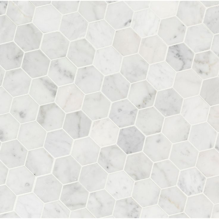 Carrara White Hexagon 12 in. x 12 in. x 8mm Honed Marble Mesh Mounted Mosaic Tile (9.8 sq. ft./ case)