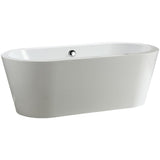 Melania 5.6 ft. Acrylic Flatbottom Non-Whirlpool Bathtub in White - Super Arbor