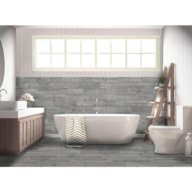 Florida Tile Home Collection Timber Grey 6 in. x 24 in. Porcelain Floor and Wall Tile (448 sq. ft./ pallet)