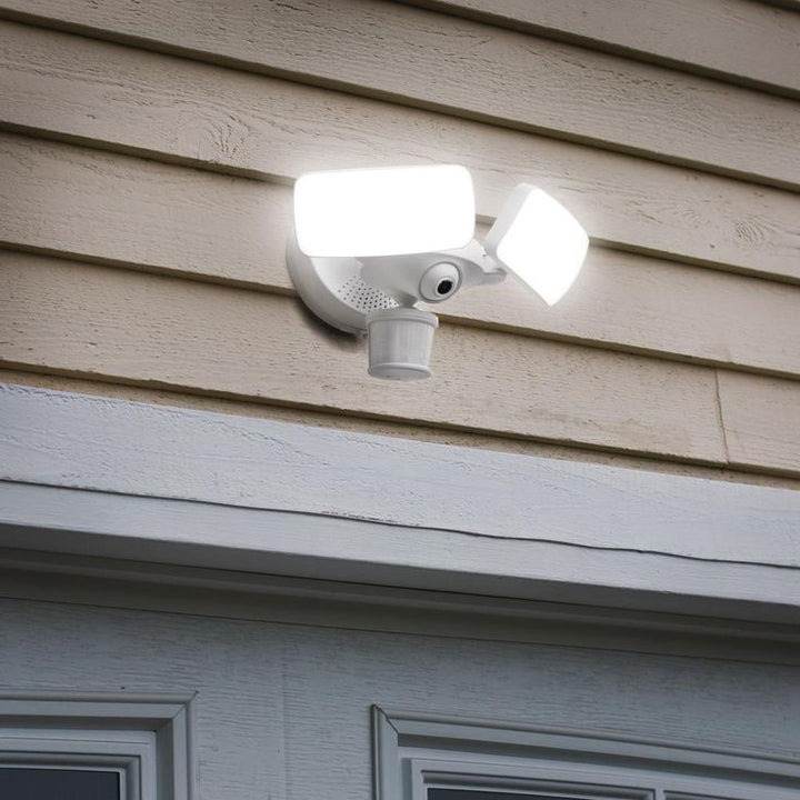 Maximus White Smart Motion Activated Outdoor Integrated LED Camera Floodlight