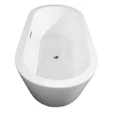Mermaid 71 in. Acrylic Flatbottom Center Drain Soaking Tub in White - Super Arbor