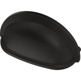 Essentials 3 in. (76mm) Center-to-Center Matte Black Cup Pull (12-Pack) - Super Arbor