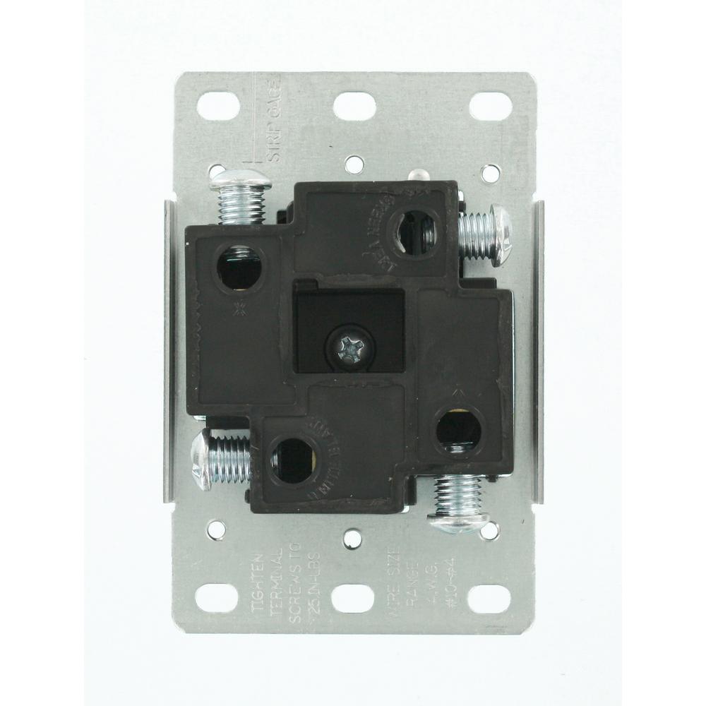 50 Amp Flush Mount Shallow Single Outlet, Black