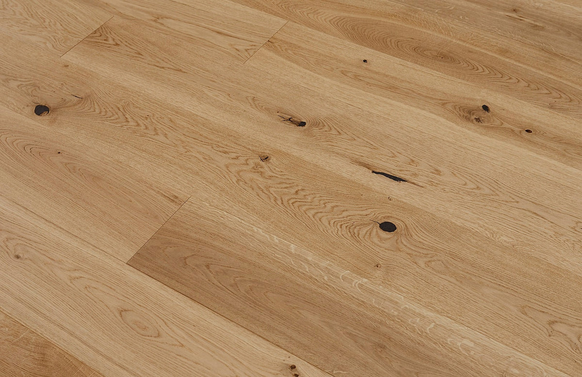 Element Flooring European white oak Yuma Sand hardwood flooring — carton and plank detail