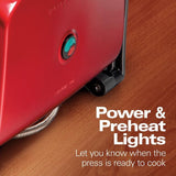 1400-Watt Red Panini Press with Floating Lid