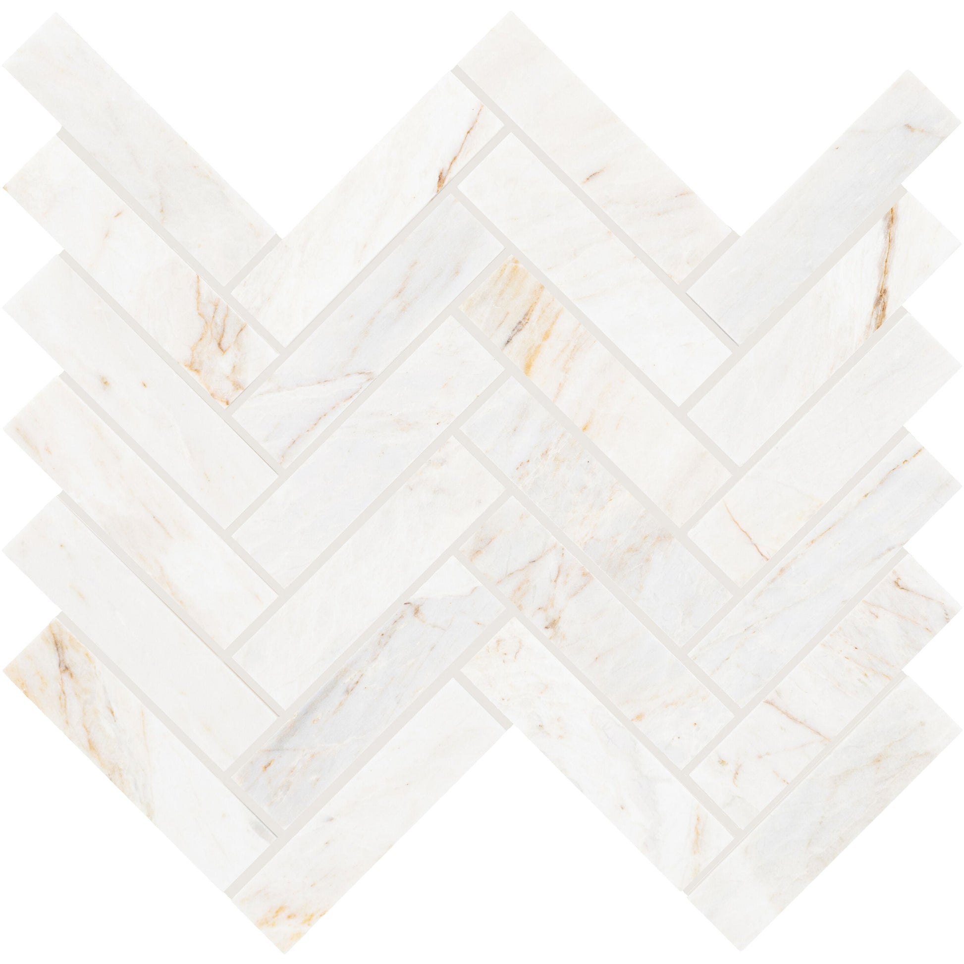 Daltile Fonte Pier White 7-in x 13-in Honed Natural stone Marble Marble look Herringbone Mosaic Floor and Wall Tile product image