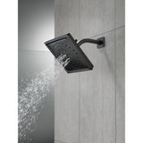 3-Spray 7.6 in. Single Wall Mount Fixed Rain H2Okinetic Shower Head in Matte Black - Super Arbor