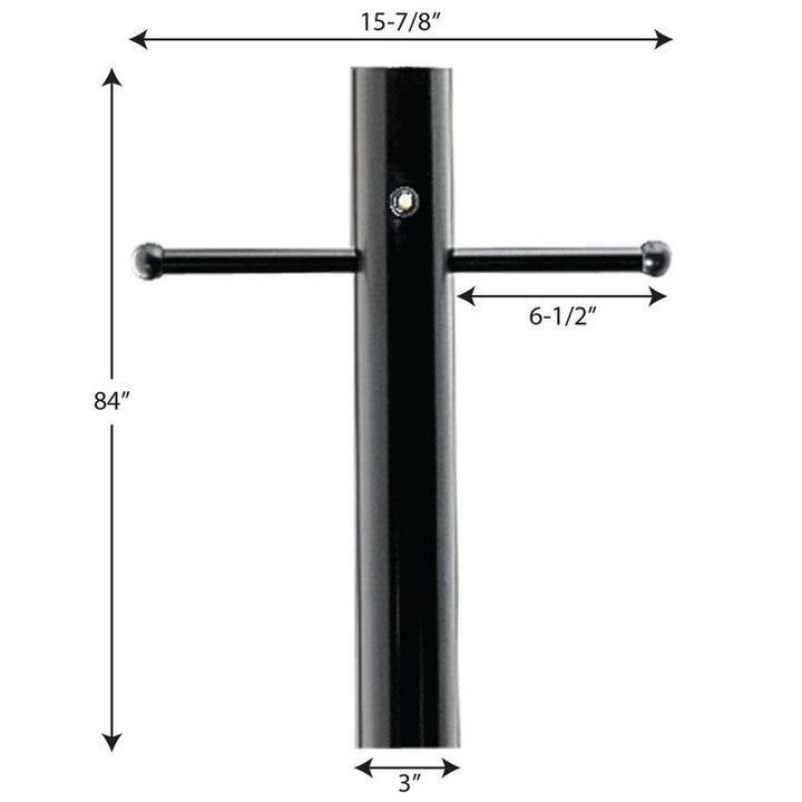 Black 7 ft. Exterior Lamp Post with Photocell and Ladder Rest