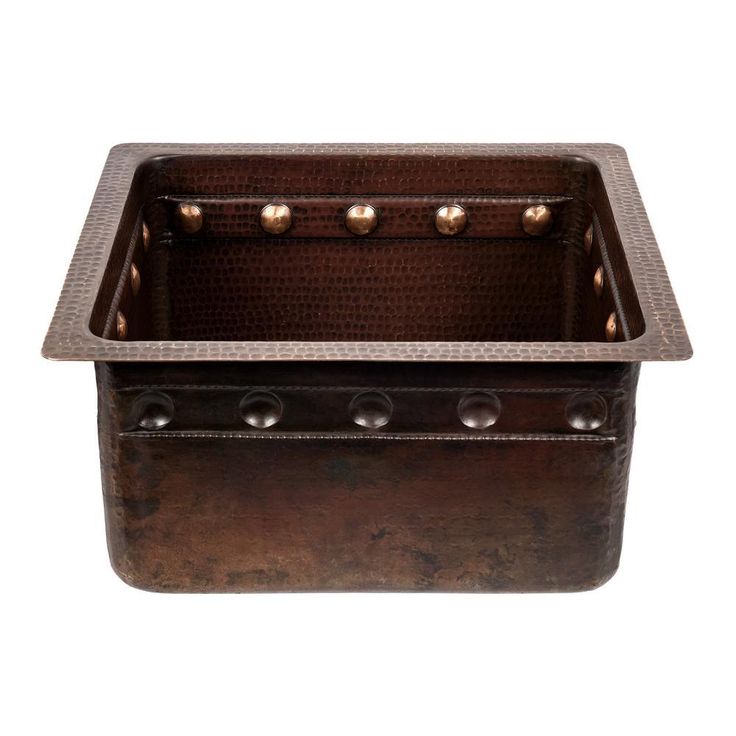 Dual Mount Copper 16 in. Single Bowl Barrel Strap Kitchen Sink in Oil Rubbed Bronze