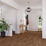 allen + roth Hickory Provincial hardwood flooring — installed room view