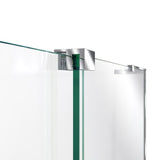 DreamLine Mirage-X 56 to 60 in. W x 58 in. H Semi-Frameless Sliding Tub Door, Brushed Nickel